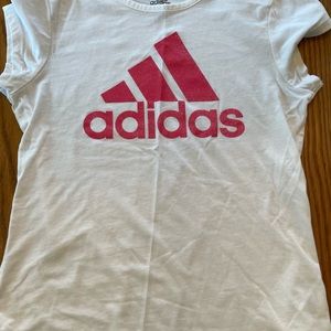 Adidas multi tee shirt size lg girls 14